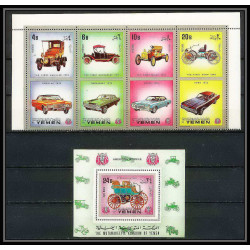 281b - Yemen kingdom MNH ** Mi N°1180/1183 A + BLOC 226 A Voiture (Cars car automobiles voitures) silver 