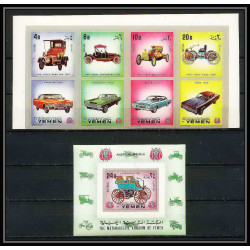 282a - Yemen kingdom MNH ** Mi N°1180/1183 + BLOC 226 B silver Voiture Cars car automobiles voitures non dentelé imperf