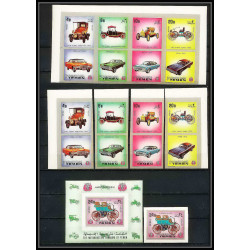 282b - Yemen kingdom MNH ** Mi N°1180/1183 + BLOC 226 B silver Voiture Cars car automobiles voitures non dentelé imperf
