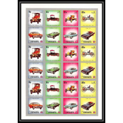 282c - Yemen kingdom MNH ** Mi N°1180/1183 B silver Voiture Cars car automobiles Non dentelé imperf feuilles sheets