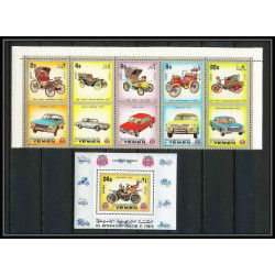 287a - Yemen kingdom MNH ** Mi N°1174/1178 A + bloc 225 A silver Voiture (Cars car automobiles voitures) 