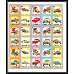 288 Yemen kingdom MNH ** Mi N°1174/1178 B Non dentelé imperf Voiture (Cars car automobiles) feuilles sheets