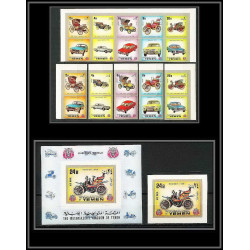 288c Yemen kingdom MNH ** Mi N°1174/1178 B + bloc 225 B Voiture (Cars car automobiles voitures) non dentelé imperf