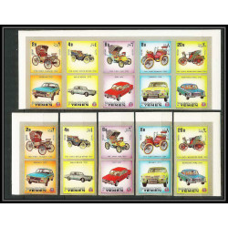 288c Yemen kingdom MNH ** Mi N°1174/1178 B + bloc 225 B Voiture (Cars car automobiles voitures) non dentelé imperf