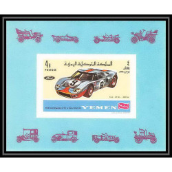 290 - Yemen kingdom MNH ** Mi N°145 B Non dentelé imperf Voiture (Cars car automobiles voitures) FORD GT 40