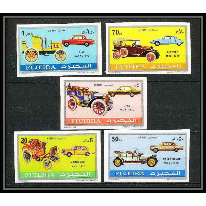 296c - Fujeira MNH ** Mi série N°612/617 B Non dentelé imperf Voiture (Cars car automobiles voitures) cadillac