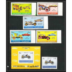 296E Fujeira MNH ** Mi série N°612/617 B BLOC 40 B Non dentelé imperf Voiture (Cars car automobiles voitures) 