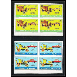 296f - Fujeira MNH ** Mi série N°612/617 B bloc 4 Non dentelé imperf Voiture (Cars car automobiles voitures) 