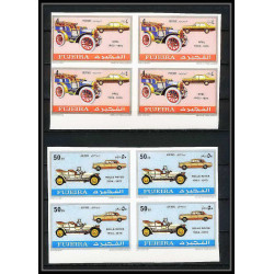 296f - Fujeira MNH ** Mi série N°612/617 B bloc 4 Non dentelé imperf Voiture (Cars car automobiles voitures) 