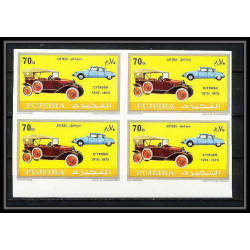 296f - Fujeira MNH ** Mi série N°612/617 B bloc 4 Non dentelé imperf Voiture (Cars car automobiles voitures) 