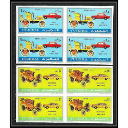 296g - Fujeira MNH ** Mi série N°612/617 B bloc 4 Non dentelé imperf Voiture (Cars car automobiles voitures) 