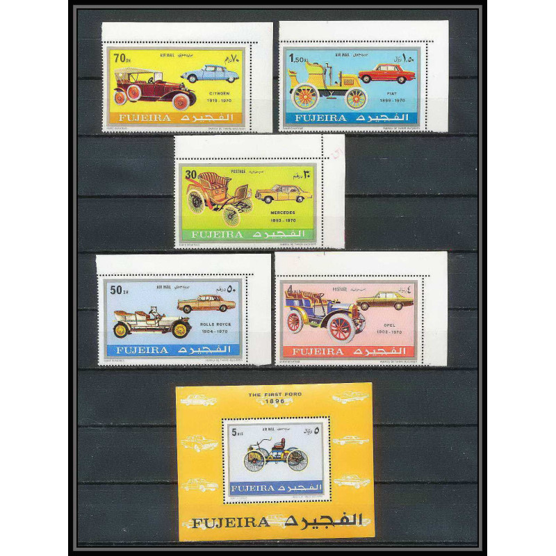 297a - Fujeira MNH ** Mi N°612/617 A + bloc 140 A bloc voiture (Cars car automobiles voitures) 