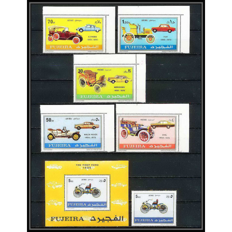 297b - Fujeira MNH ** Mi N°612/617 A + bloc 140 A bloc voiture (Cars car automobiles voitures) 