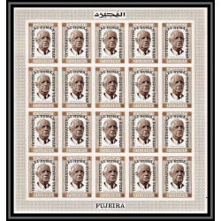 298h2 - Fujeira MNH ** Mi N°A 377 B overprint Non dentelé imperf De gaulle feuille sheet