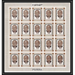 298h4 - Fujeira MNH ** Mi N°A 379 B overprint Non dentelé imperf Adenauer feuille sheet