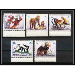 299 - Fujeira MNH ** Mi N°1532/1536 A singe (monkeys monkey apes singes)