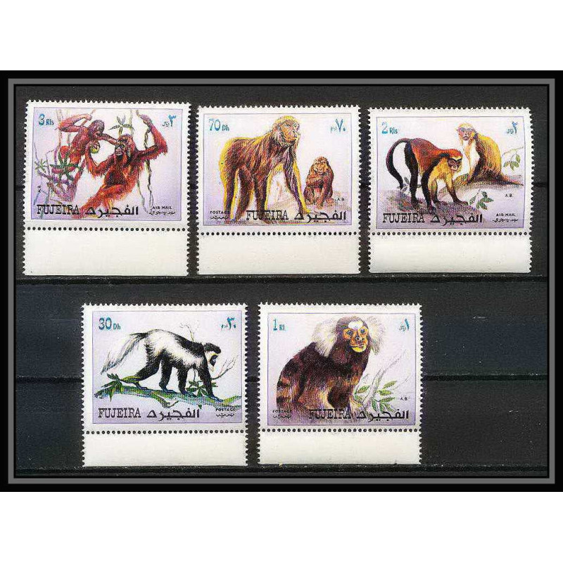 299 - Fujeira MNH ** Mi N°1532/1536 A singe (monkeys monkey apes singes)