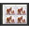 299c - Fujeira MNH ** Mi N°1532/1536 A bloc 4 coin de feuille singe (monkeys monkey apes singes)