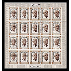 299j - Fujeira MNH ** Mi N°A 374/380 A overprint De gaulle Kennedy churchill pape pope adenauer feuilles sheets
