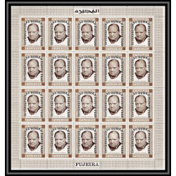 299n - Fujeira MNH ** Mi N°A 374 A churchill overprint human rights year feuille sheets