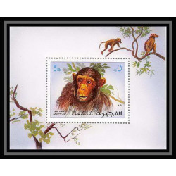 300 - Fujeira MNH ** Mi bloc N°206 A singe (monkeys monkey apes singes) Chimpanzé chimpanzee