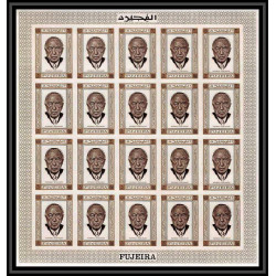 300d - Fujeira MNH ** Mi N°374/380 B De gaulle Kennedy churchill pape pope Non dentelé imperf feuilles sheets