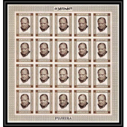 300d - Fujeira MNH ** Mi N°374/380 B De gaulle Kennedy churchill pape pope Non dentelé imperf feuilles sheets