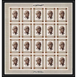 300d - Fujeira MNH ** Mi N°374/380 B De gaulle Kennedy churchill pape pope Non dentelé imperf feuilles sheets