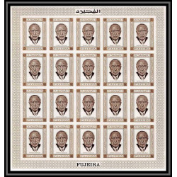 300d3 - Fujeira Mi N°379 B Non dentelé imperf Adenauer feuille sheet sans gomme ou petites adherence