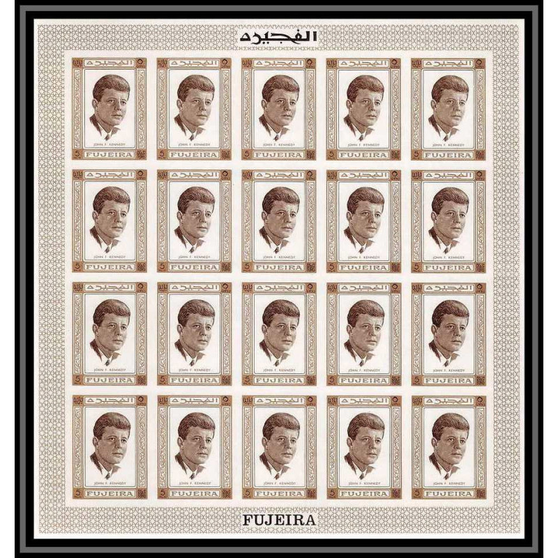 300d4 - Fujeira MNH ** Mi N°380 B Non dentelé imperf Kennedy feuille sheet