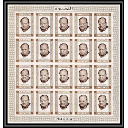 300d6- Fujeira Mi N°374 B Non dentelé imperf churchill feuille sheet