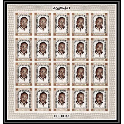 300d7 - Fujeira N°375 B Martin Luther King Non dentelé imperf feuille sheet sans gomme ou petites adherence