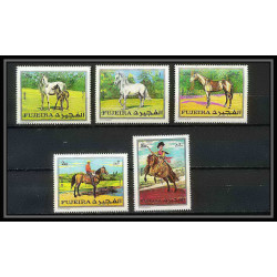 302f - Fujeira MNH ** Mi N°582/586 A cheval (chevaux horse horses) velazquez