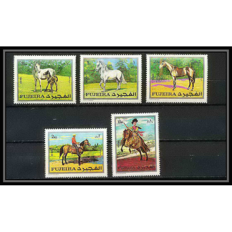 302f - Fujeira MNH ** Mi N°582/586 A cheval (chevaux horse horses) velazquez