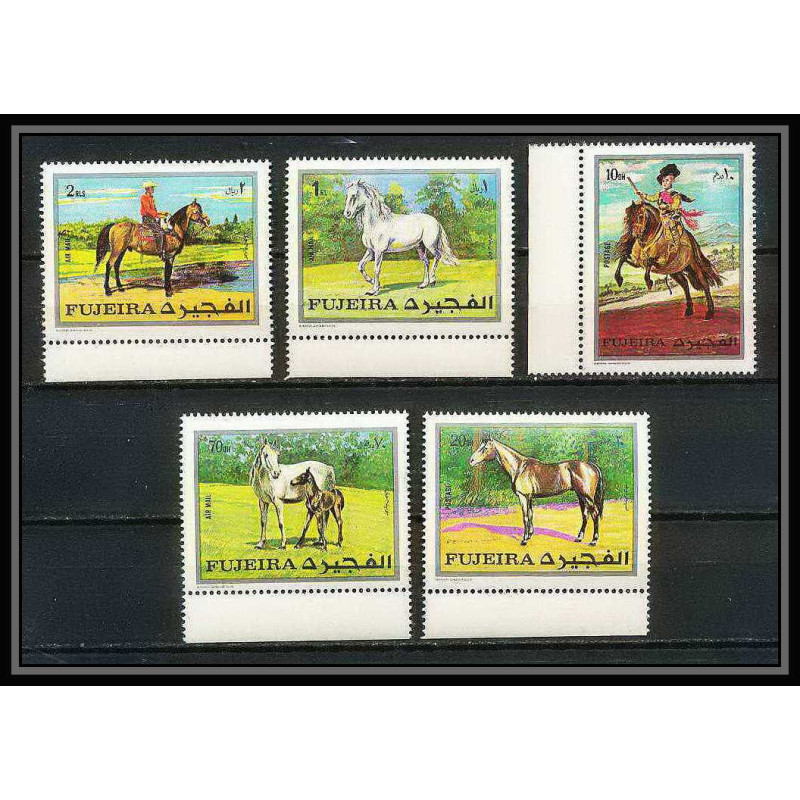 302g - Fujeira MNH ** Mi N°582/586 A cheval (chevaux horse horses) velazquez