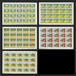 302i - Fujeira MNH ** Mi N°582/586 A cheval (chevaux horse horses) velazquez feuilles sheets