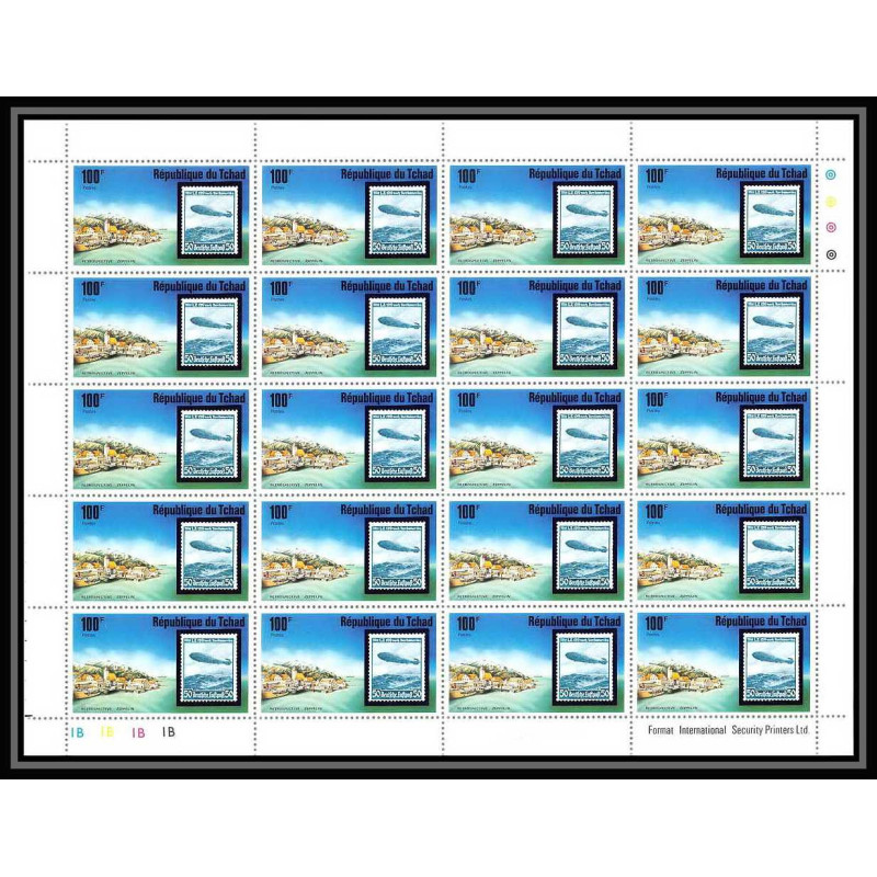 309a Tchad yvert ** MNH N°324 zeppelin feuilles sheets cote 47.50 euros