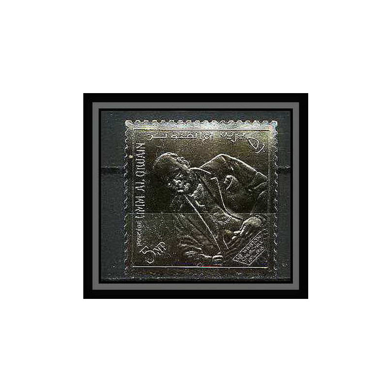 324 - Umm al Qiwain MNH ** Mi N°408 A OR (gold stamps) Hommage à Winston Churchill 
