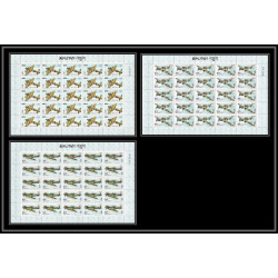 327b bhutan (bouthan) YVERT ** MNH N°120/122 avion (plane planes avions) CHURCHILL feuilles sheets