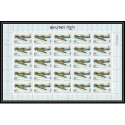 327b bhutan (bouthan) YVERT ** MNH N°120/122 avion (plane planes avions) CHURCHILL feuilles sheets
