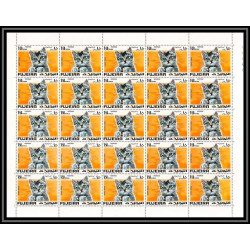 328 - Fujeira MNH ** Mi N°206/213 A 7 valeurs CHAT (cat cats chats) feuilles sheets