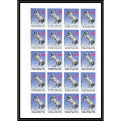 329e Yemen kingdom MNH ** Mi N°429/433 B cheval chevaux arab horses Non dentelé imperf feuilles proofs sheets