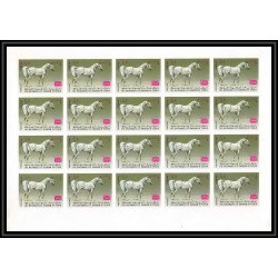 329e Yemen kingdom MNH ** Mi N°429/433 B cheval chevaux arab horses Non dentelé imperf feuilles proofs sheets