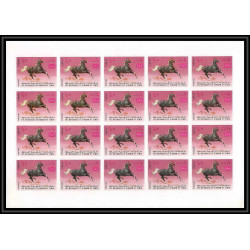 329e Yemen kingdom MNH ** Mi N°429/433 B cheval chevaux arab horses Non dentelé imperf feuilles proofs sheets