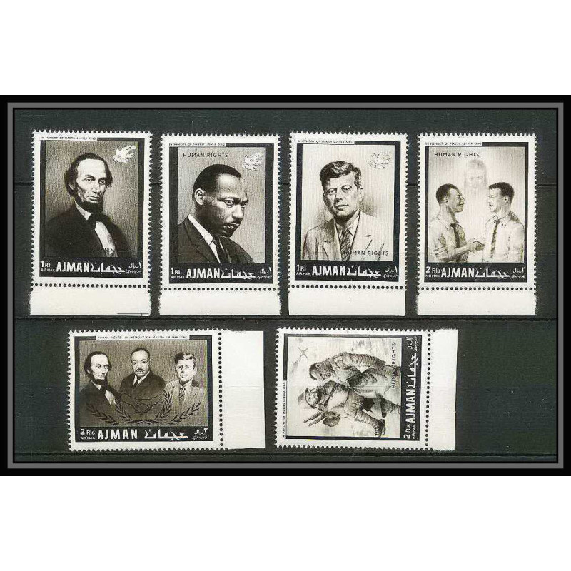 333 - Ajman MNH ** Mi N°289/294 A Year of human righrs Kennedy martin luther king Abraham Lincoln