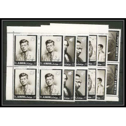 333a - Ajman MNH ** Mi N°289/294 A Year of human righrs Kennedy martin luther king Abraham Lincoln bloc 4