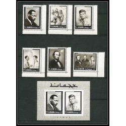 333c Ajman MNH ** Mi N°289/294 + Bloc 44 A Year of human righrs Kennedy martin luther king Abraham Lincoln 