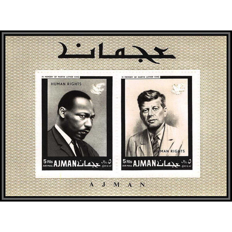 333e - Ajman MNH ** Mi bloc N°44 A Year of human righrs Kennedy martin luther king 
