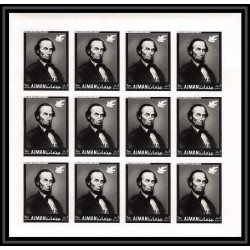 334c Ajman MNH ** Mi N°289/294 B Year of human righrs Kennedy luther king Lincoln non dentelé imperf feuilles sheets