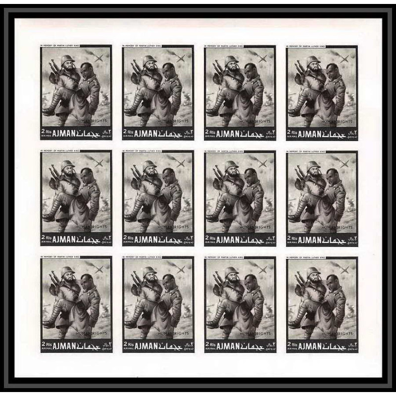 334j - Ajman MNH ** Mi N°292 B soldiers Year of human righrs Non dentelé imperf feuilles sheets